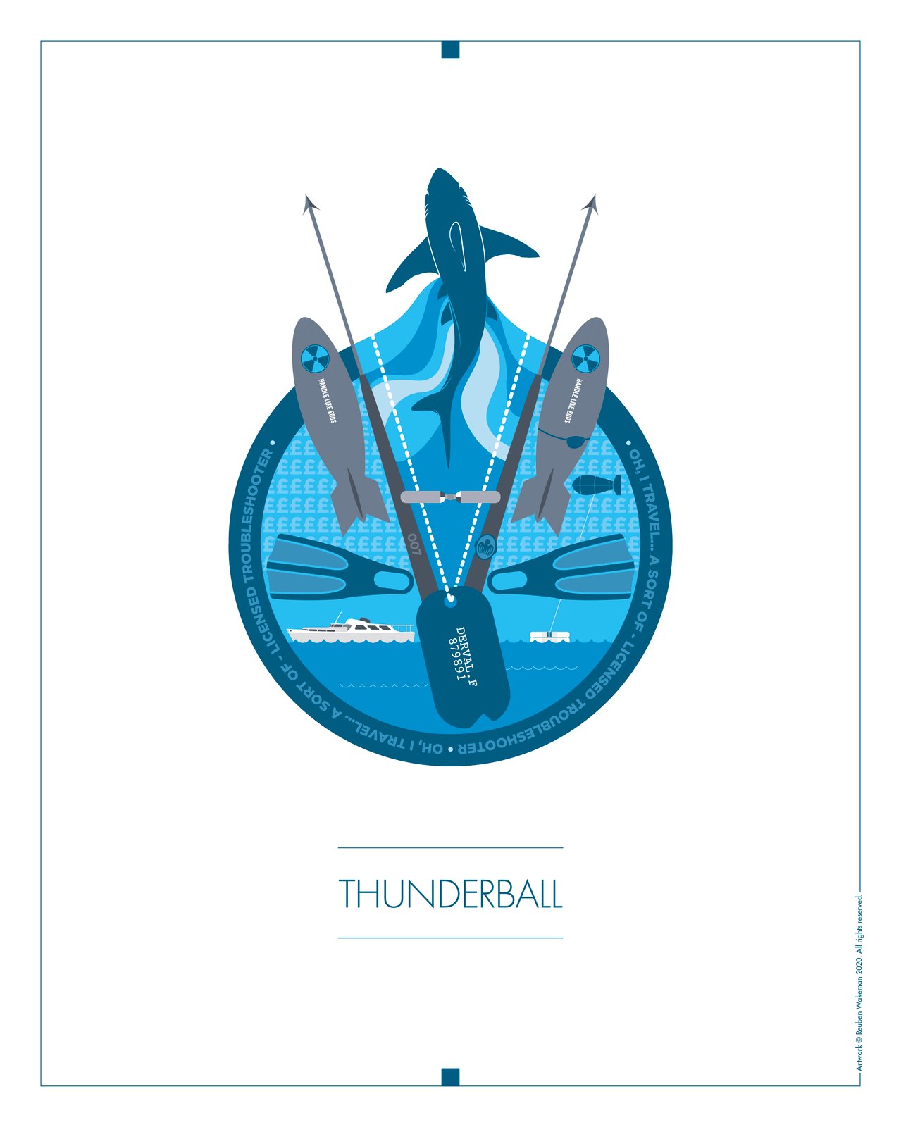 007 THUNDERBALL オリジナルプリント JAMES BOND THUNDERBALL Limited edition print PAUL MANN 24x36